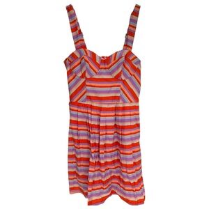 Harlyn Women’s Size‎ S Bustier Mini Dress Orange Purple Stripe Sundress Preppy